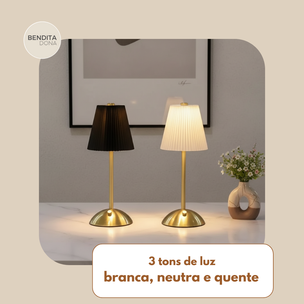 Luminária LED de Mesa Recarregável- Brillex