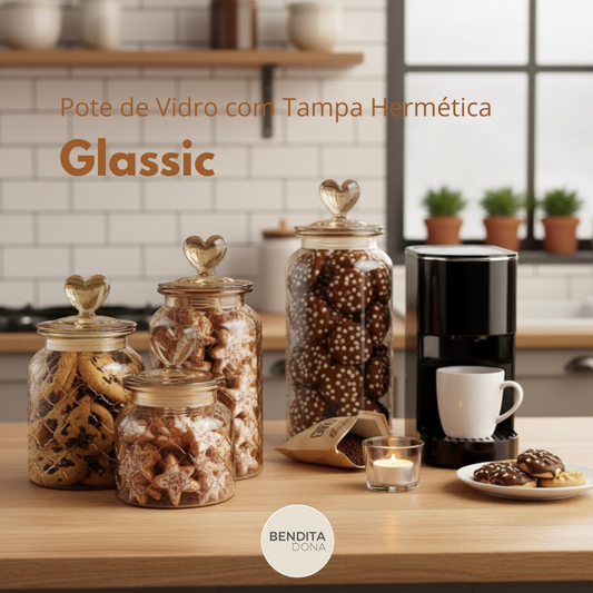 Pote de Vidro com Tampa Hermética - Glassic