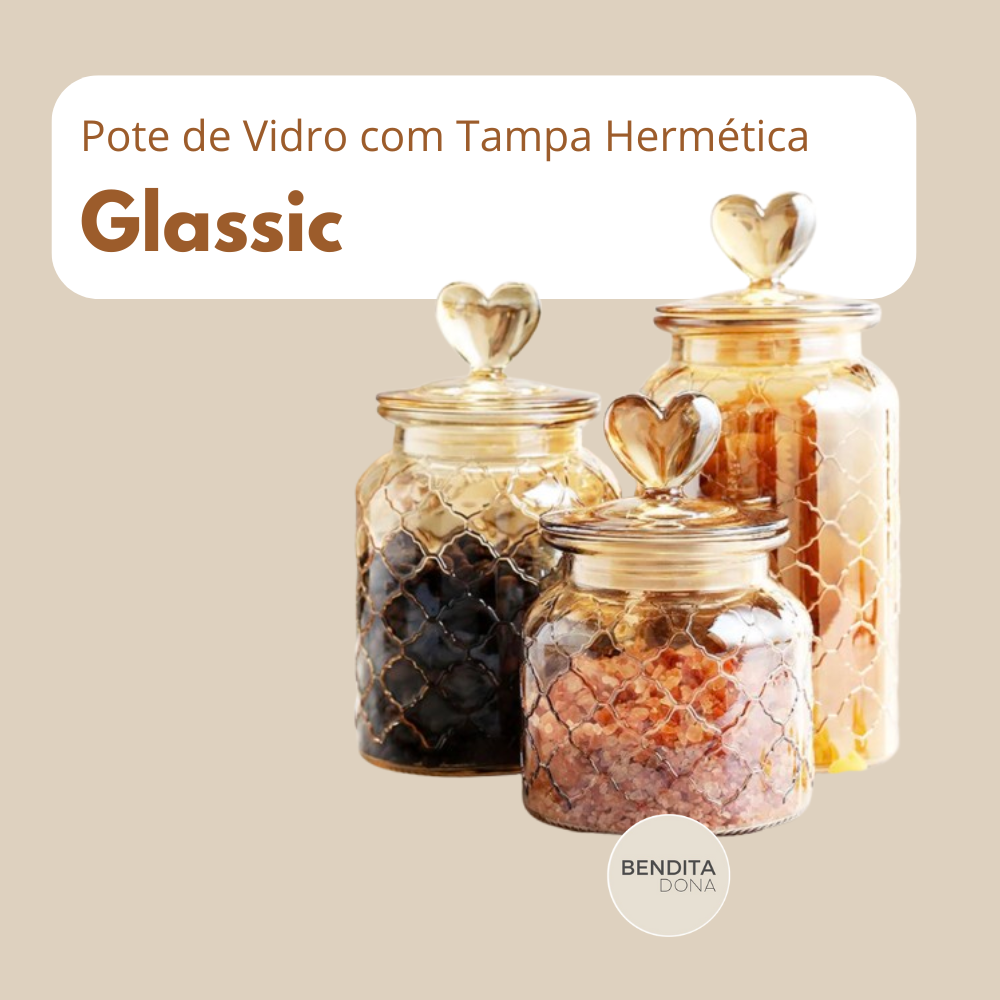 Pote de Vidro com Tampa Hermética - Glassic