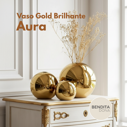 Vaso Gold Brilhante - Aura