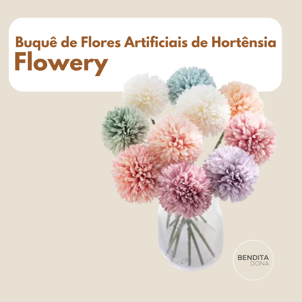 Buquê de Flores Artificiais de Hortênsia - Flowery