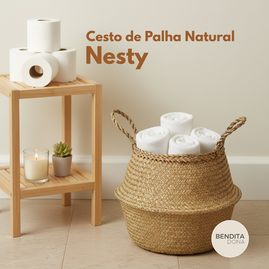 Cesto de Palha Natural- Nesty