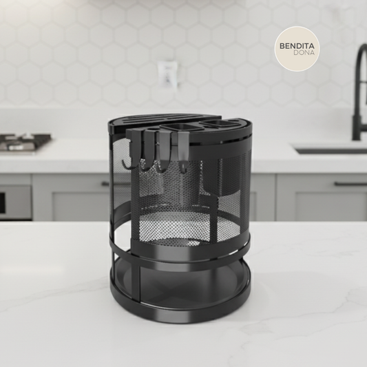 Organizador Rotativo de Utensílios de Cozinha em Metal- Turnix