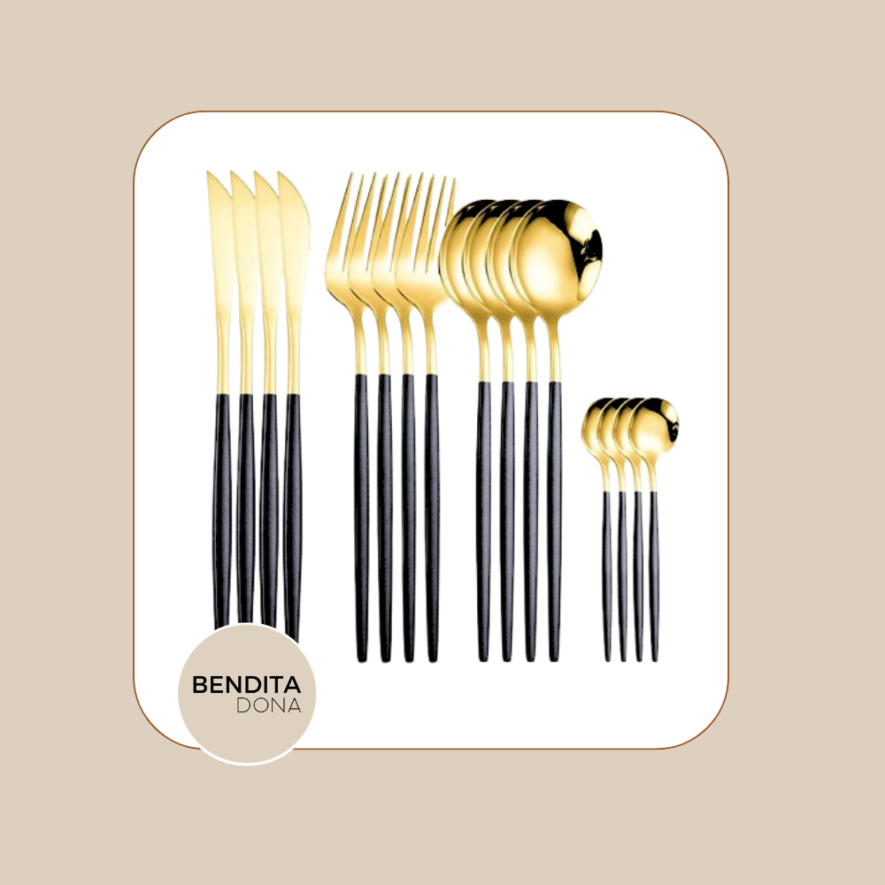 Conjunto de talheres de aço inox 24 peças - Luxe
