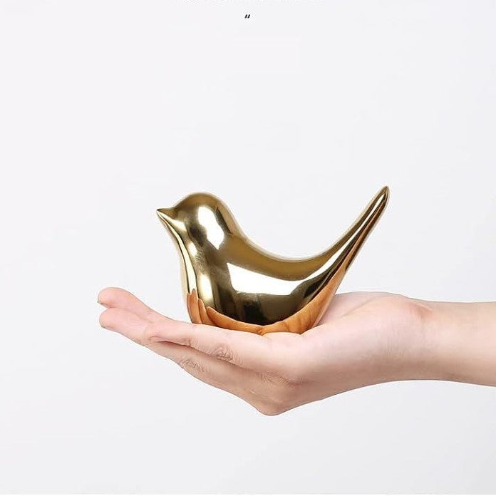 Pássaro Dourado de Cerâmica - Flynn