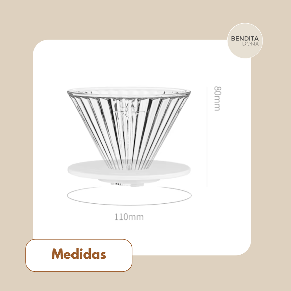Gotejador de Café em Vidro 60° - Dripper