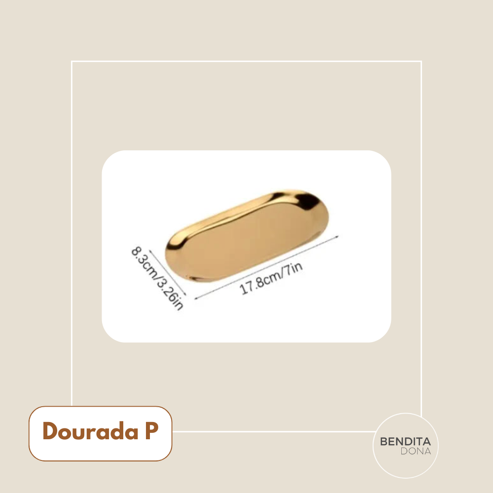 Bandeja de Metal Oval - Gleam