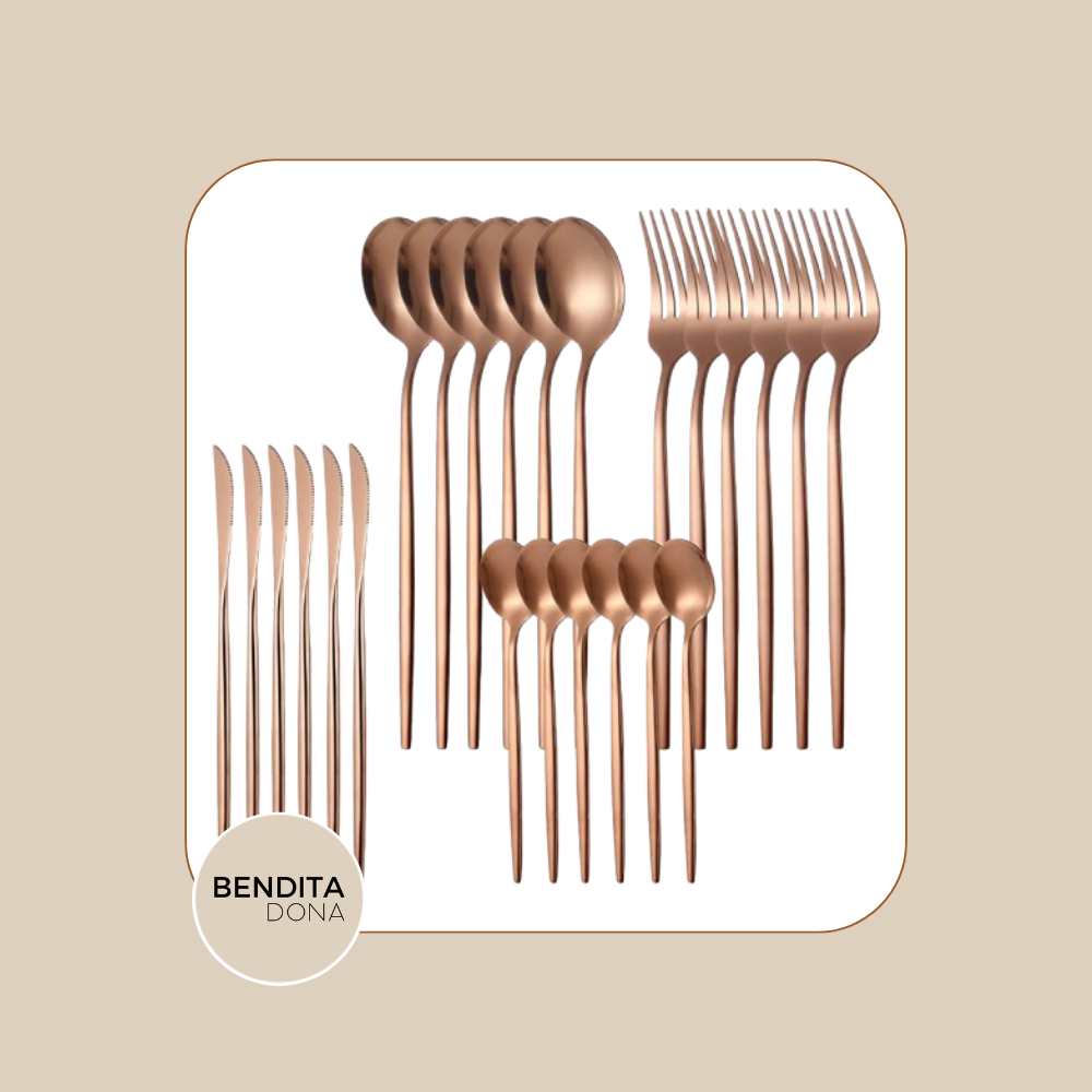 Conjunto de talheres de aço inox 24 peças - Luxe
