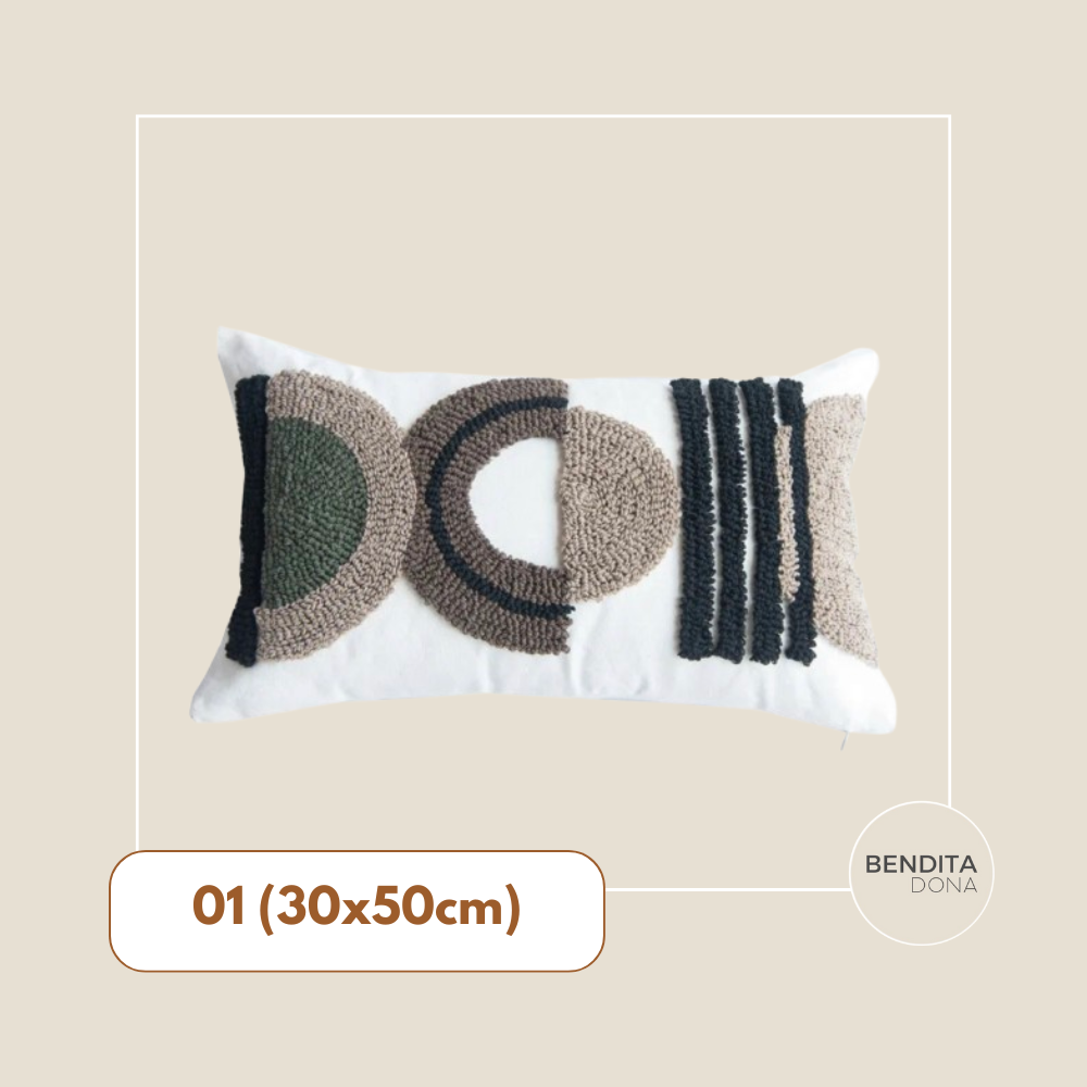 Capa de Almofada com bordado tufado - Boho