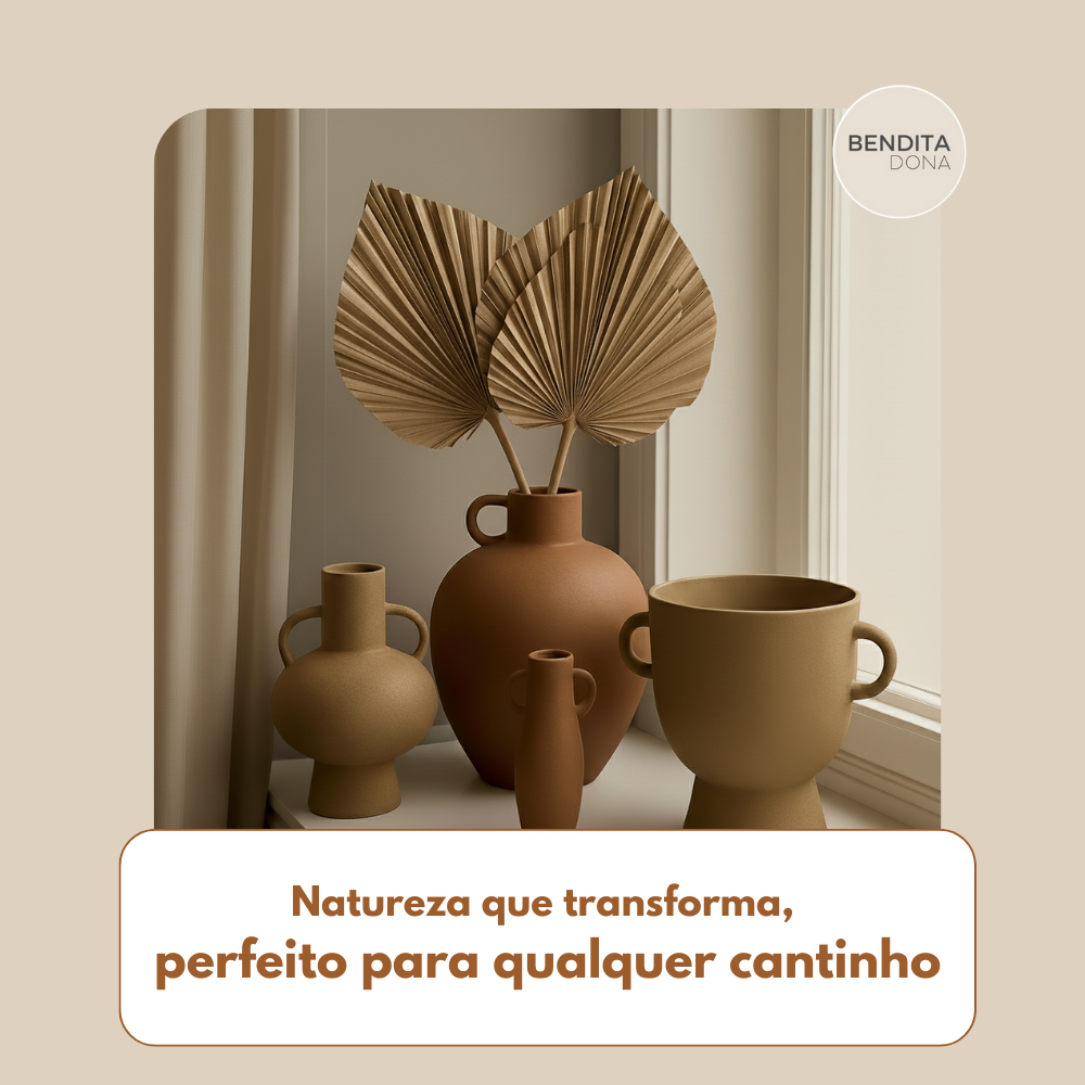Folhas de Palmeira Secas Naturais 5 Peças - Boho Decor