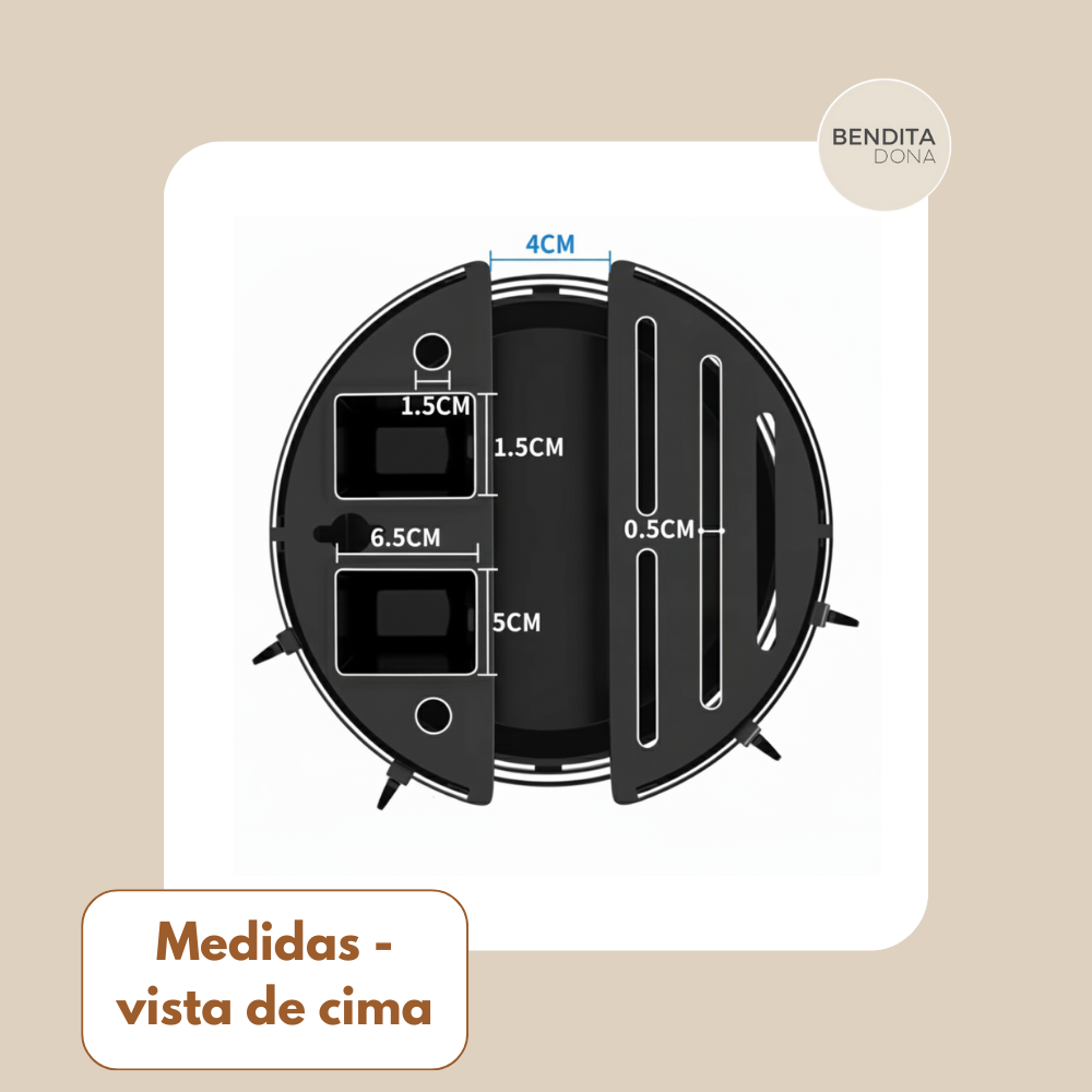 Organizador Rotativo de Utensílios de Cozinha em Metal- Turnix