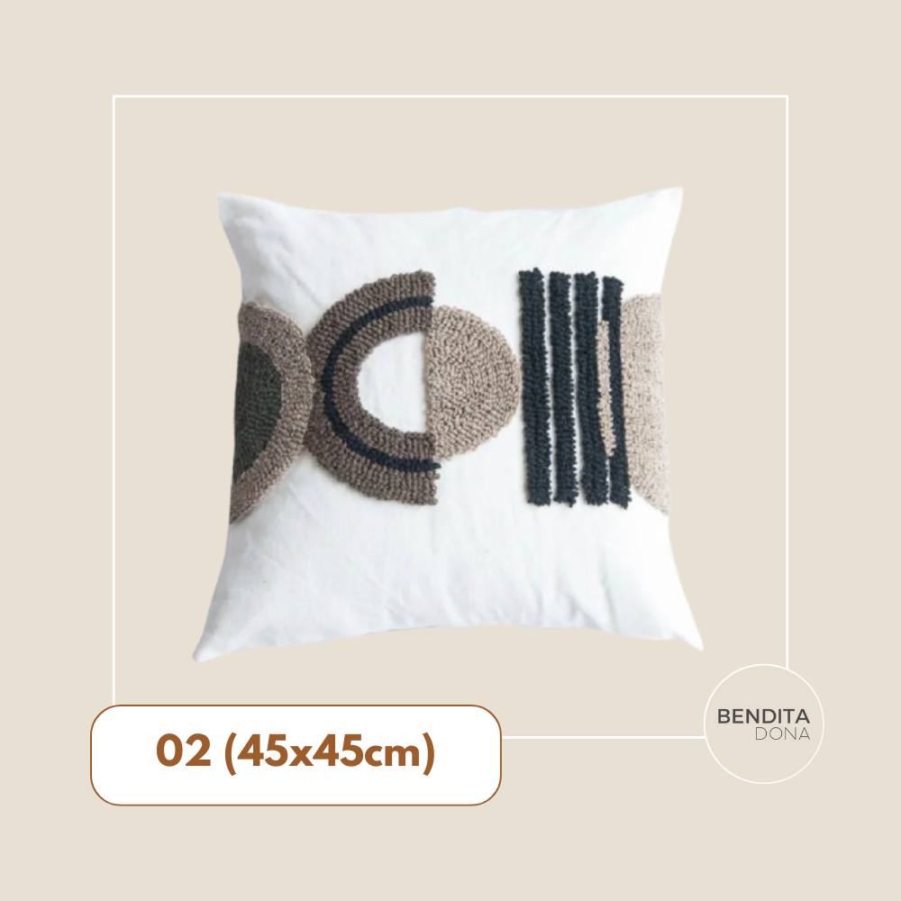 Capa de Almofada com bordado tufado - Boho