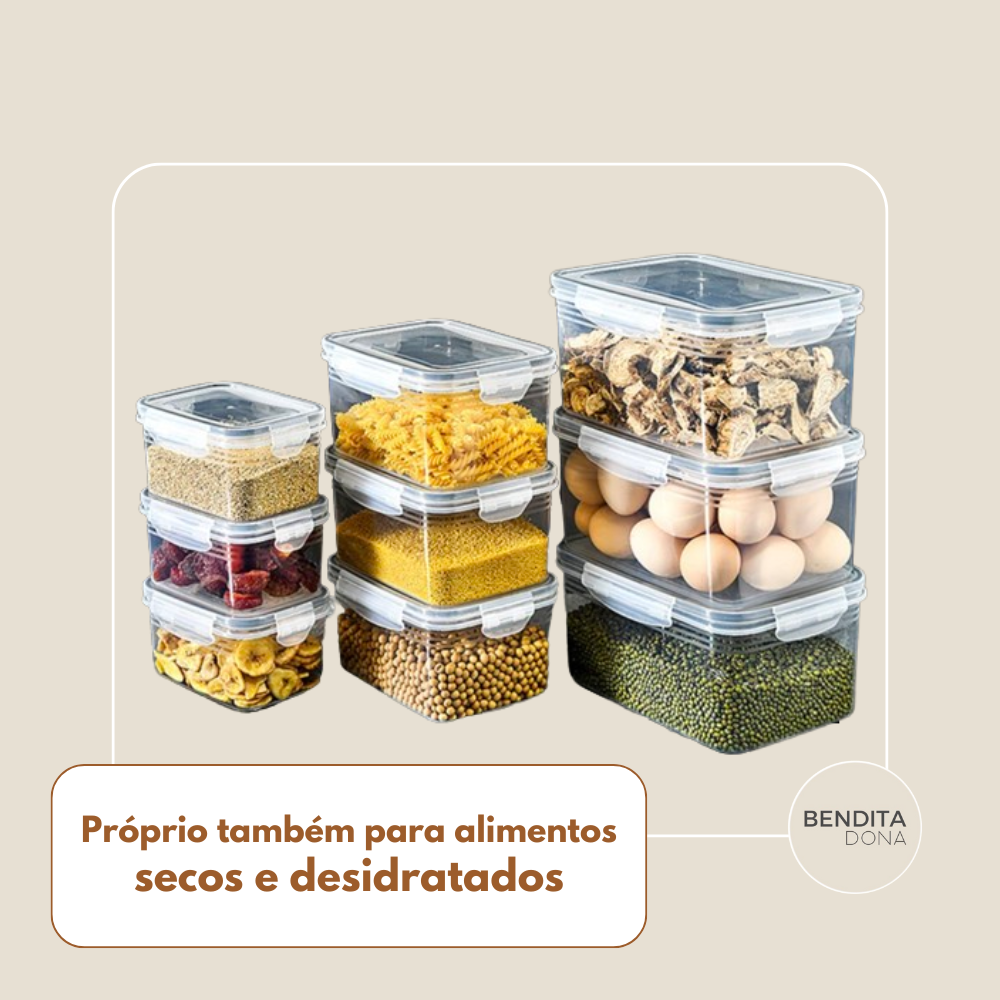 KIT 3 Organizadores de Geladeira com Cesto Drenante - FreshBox
