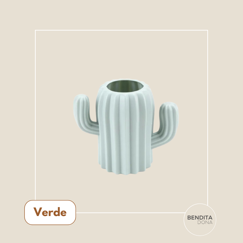Vaso Plissado Decorativo - Cactus