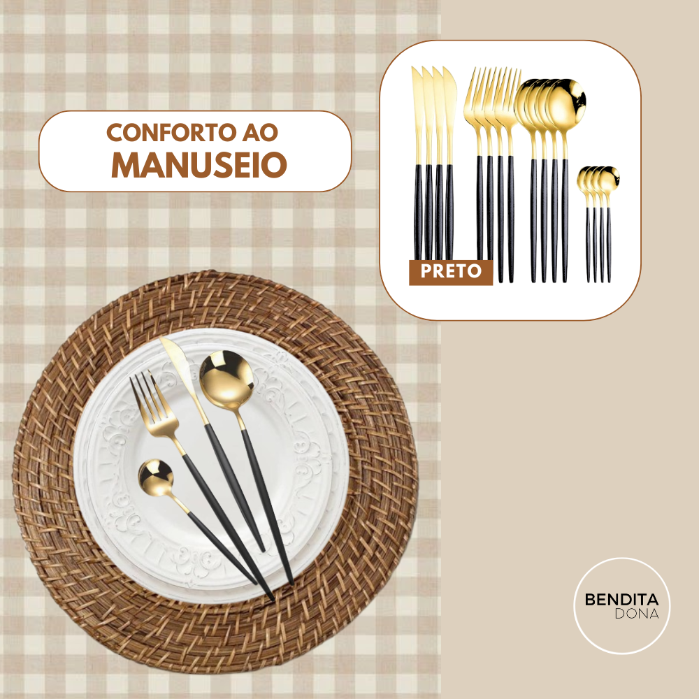 Conjunto de talheres de aço inox 24 peças - Luxe