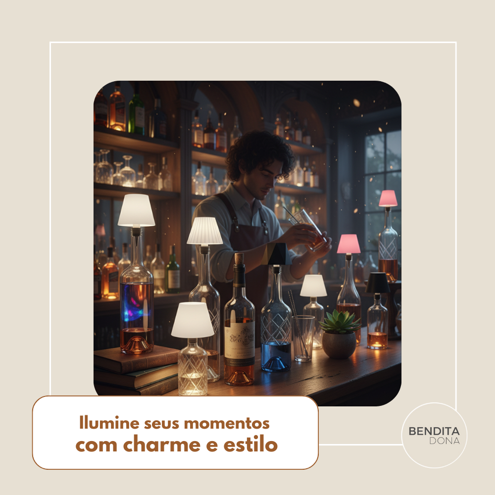 Luminária LED para Garrafas - Vintly