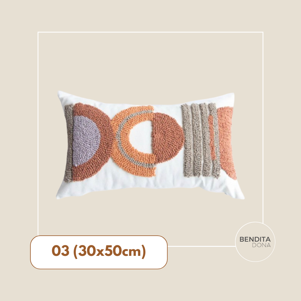 Capa de Almofada com bordado tufado - Boho