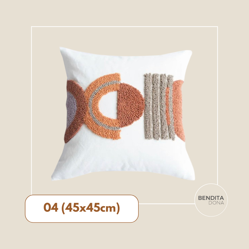 Capa de Almofada com bordado tufado - Boho