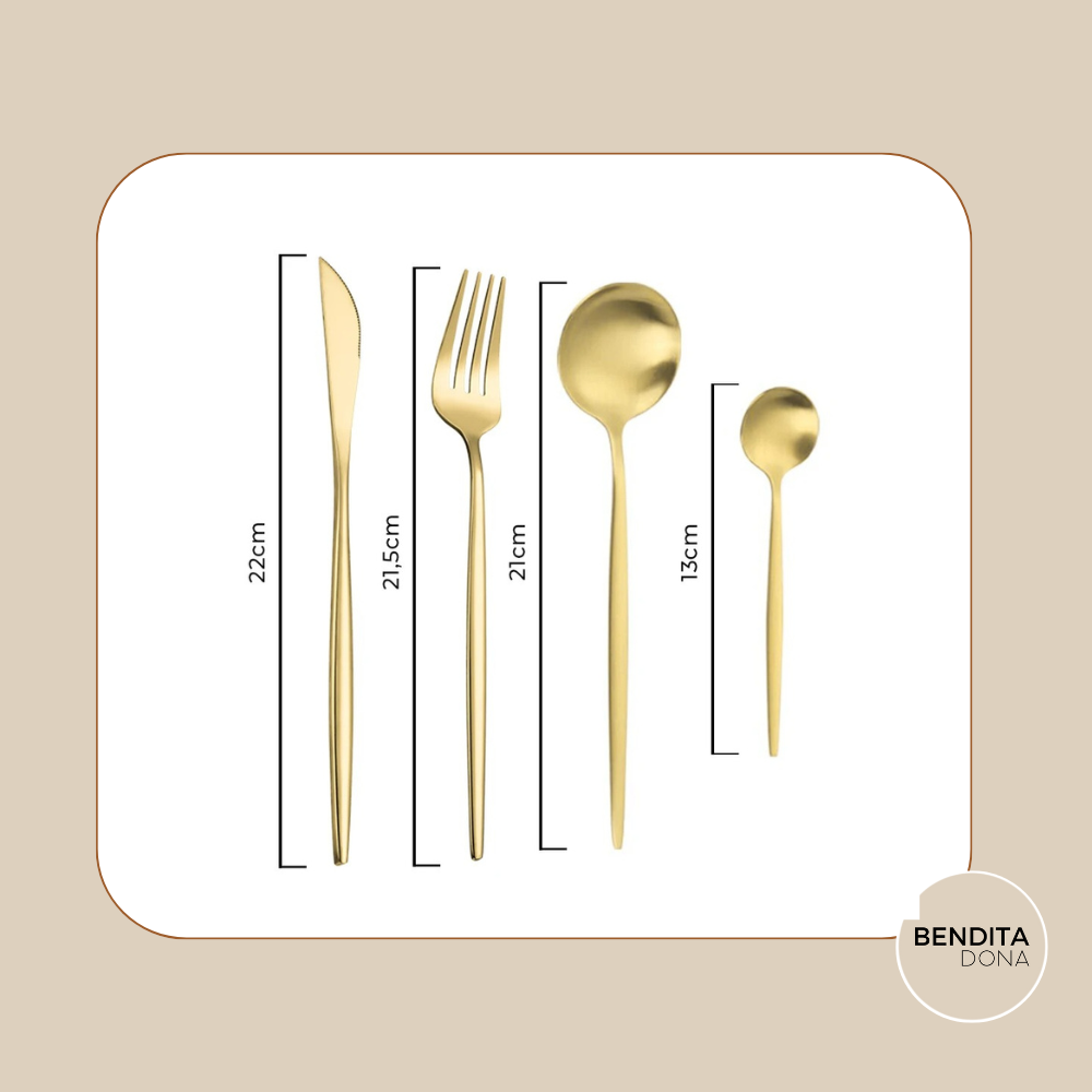 Conjunto de talheres de aço inox 24 peças - Luxe