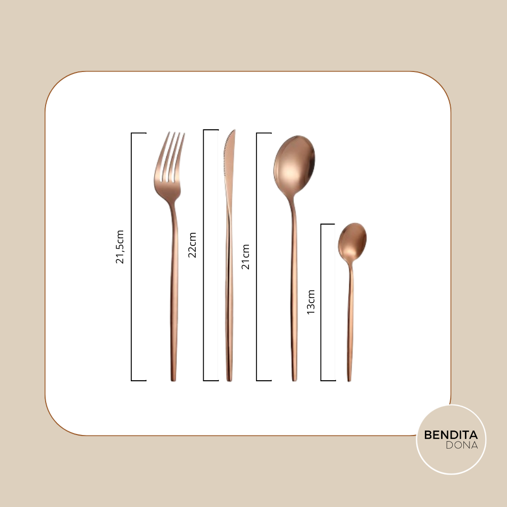 Conjunto de talheres de aço inox 24 peças - Luxe