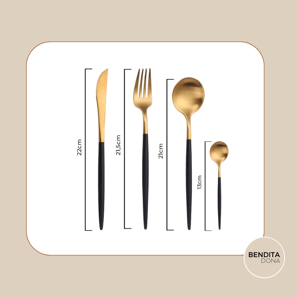 Conjunto de talheres de aço inox 24 peças - Luxe