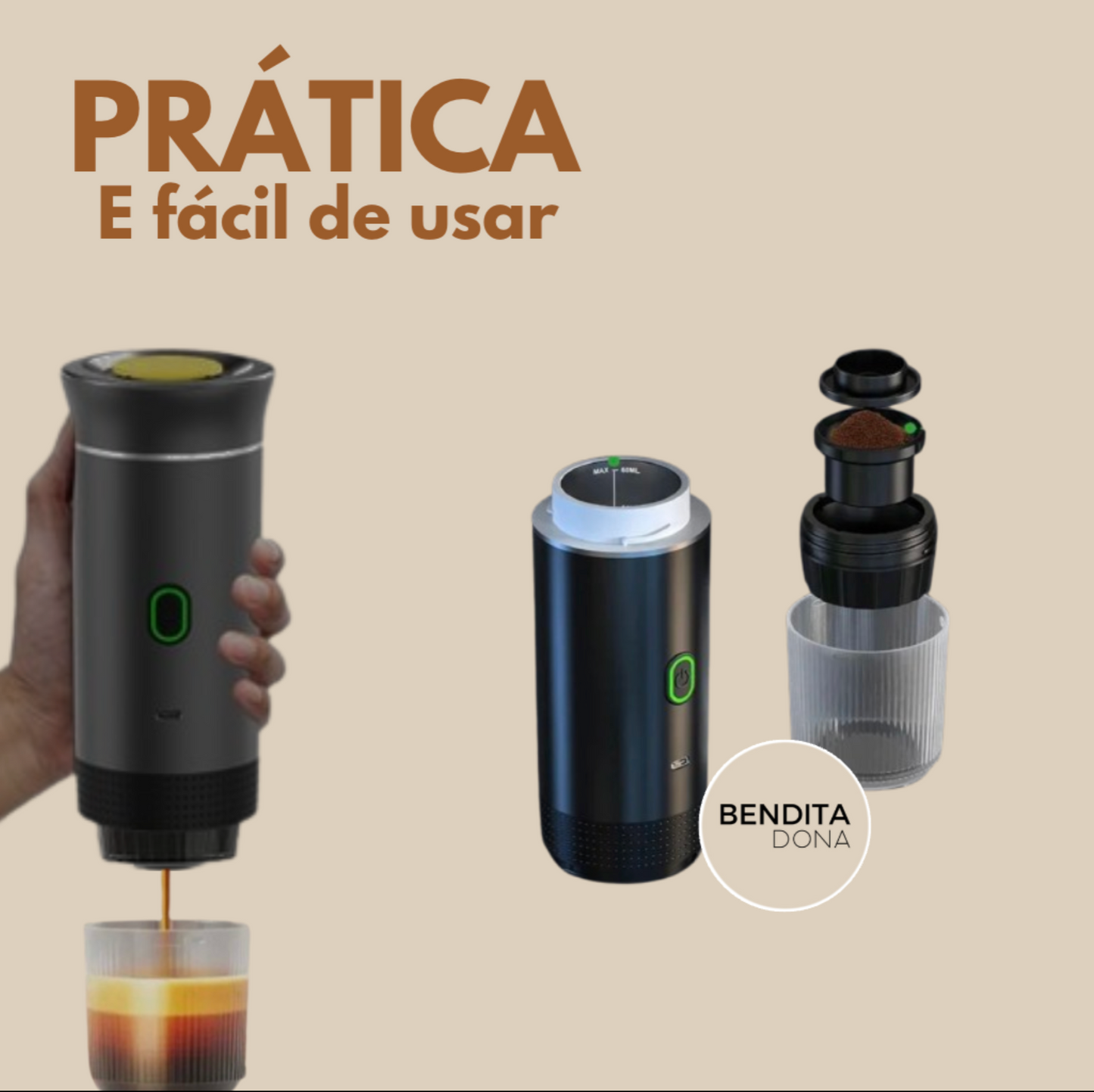 Máquina de café expresso elétrica portátil 3 em 1- BrewGo