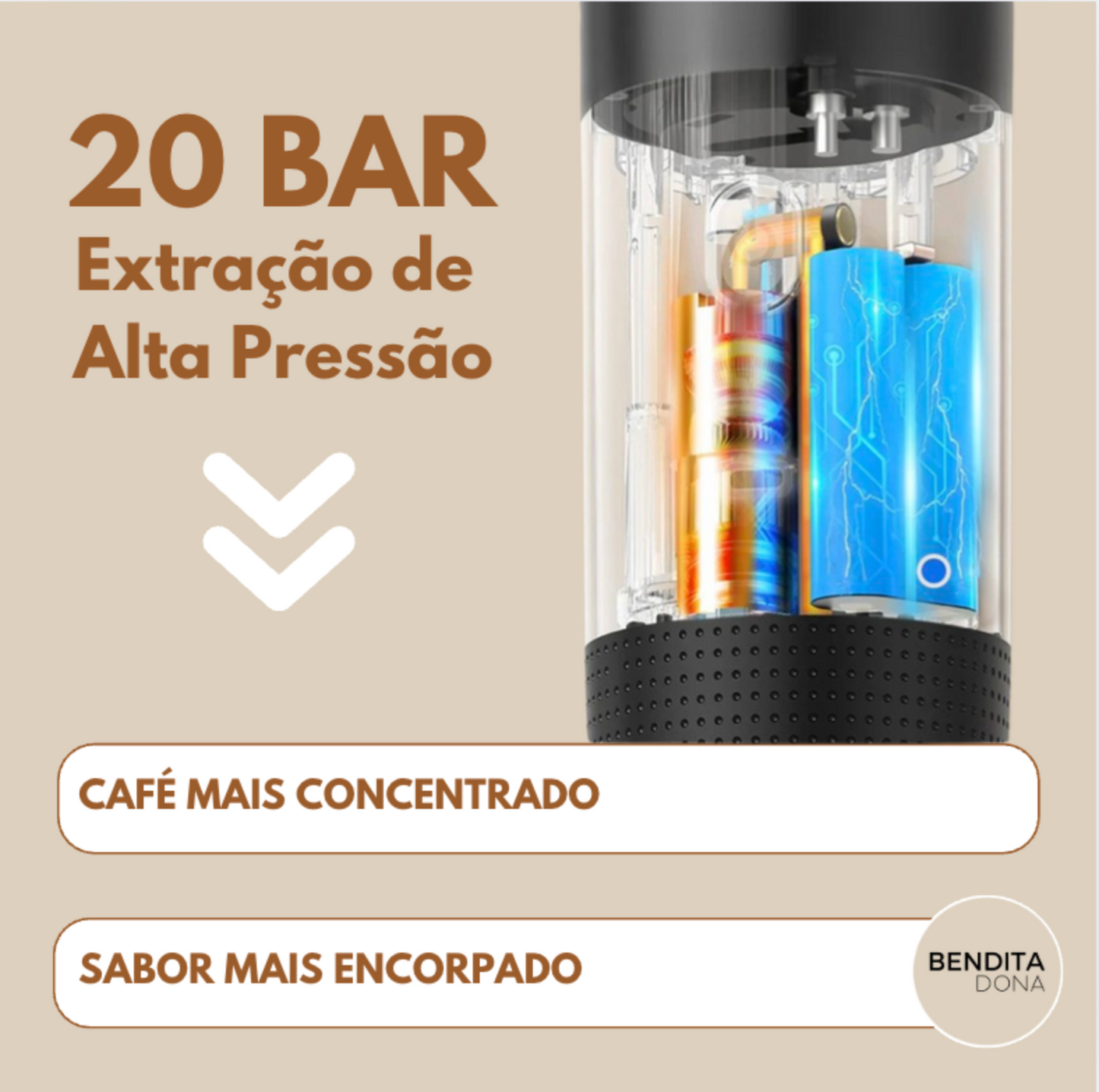Máquina de café expresso elétrica portátil 3 em 1- BrewGo