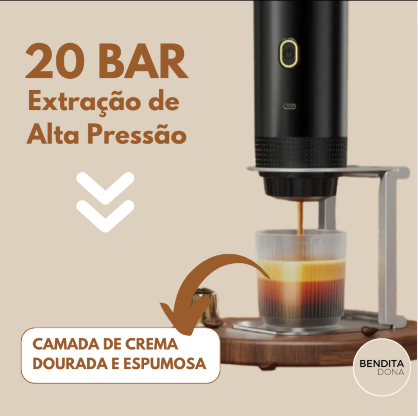 Máquina de café expresso elétrica portátil 3 em 1- BrewGo