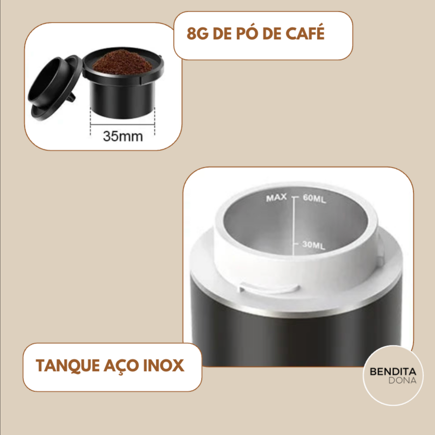 Máquina de café expresso elétrica portátil 3 em 1- BrewGo
