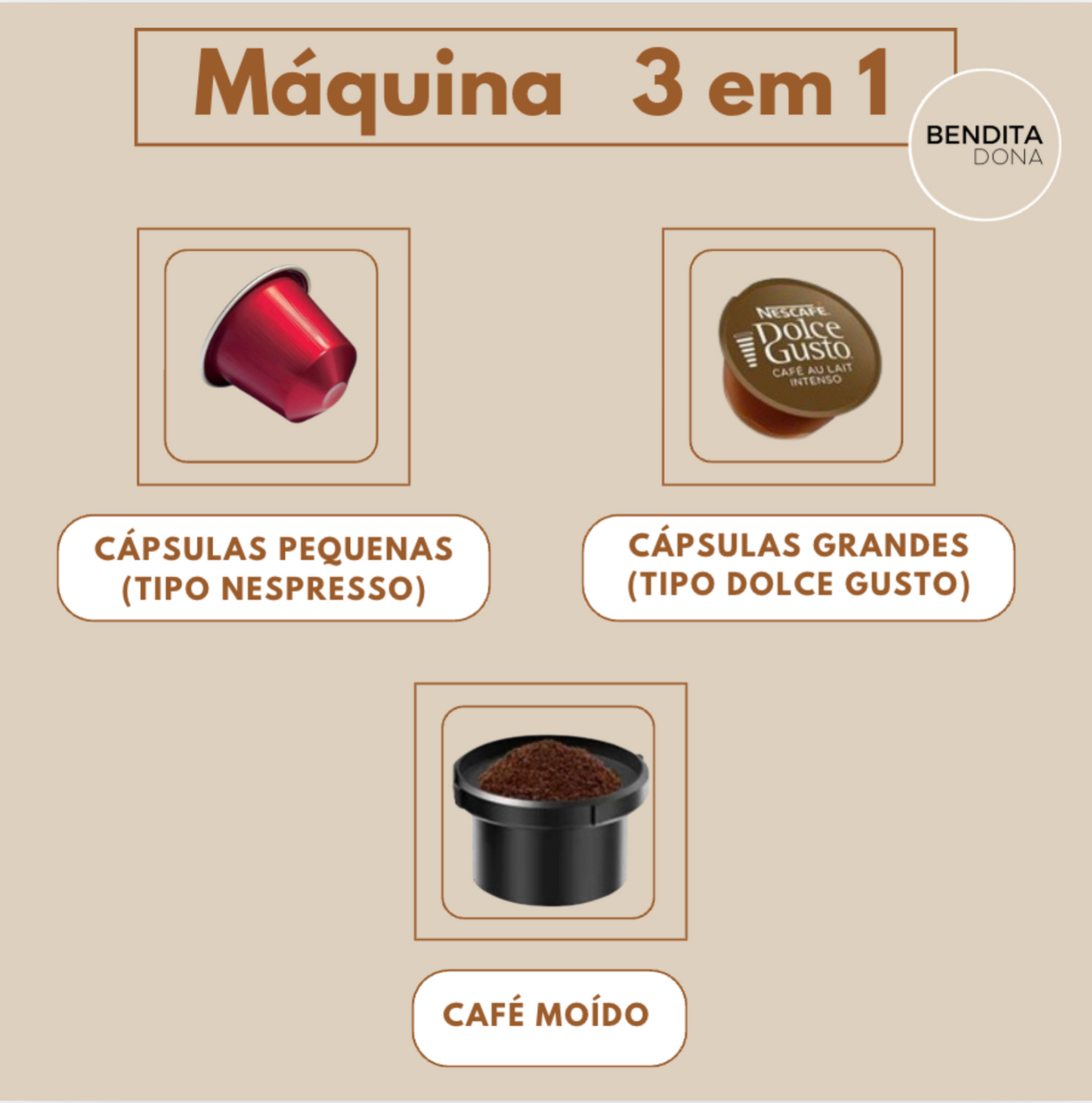 Máquina de café expresso elétrica portátil 3 em 1- BrewGo