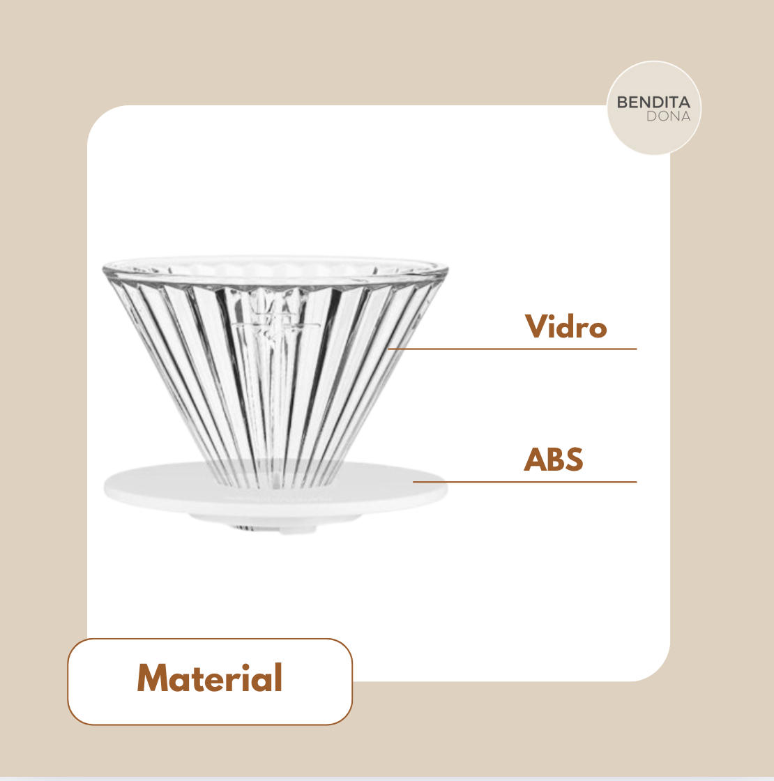 Gotejador de Café em Vidro 60° - Dripper