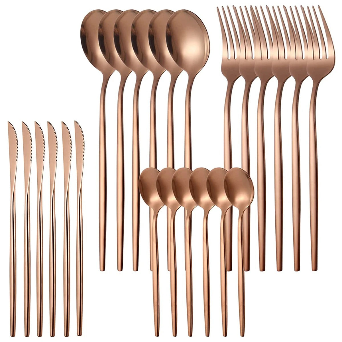 Conjunto de talheres de aço inox 24 peças - Luxe