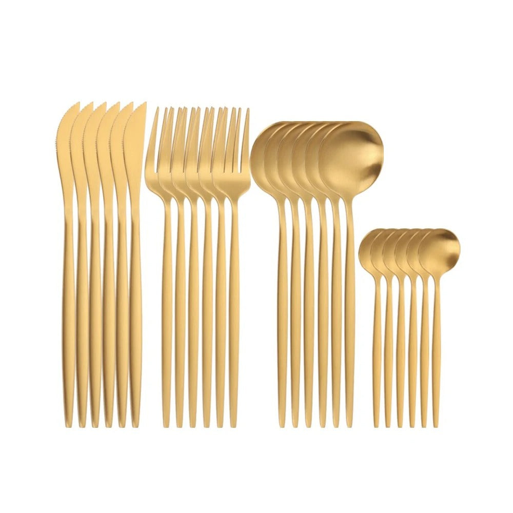 Conjunto de talheres de aço inox 24 peças - Luxe