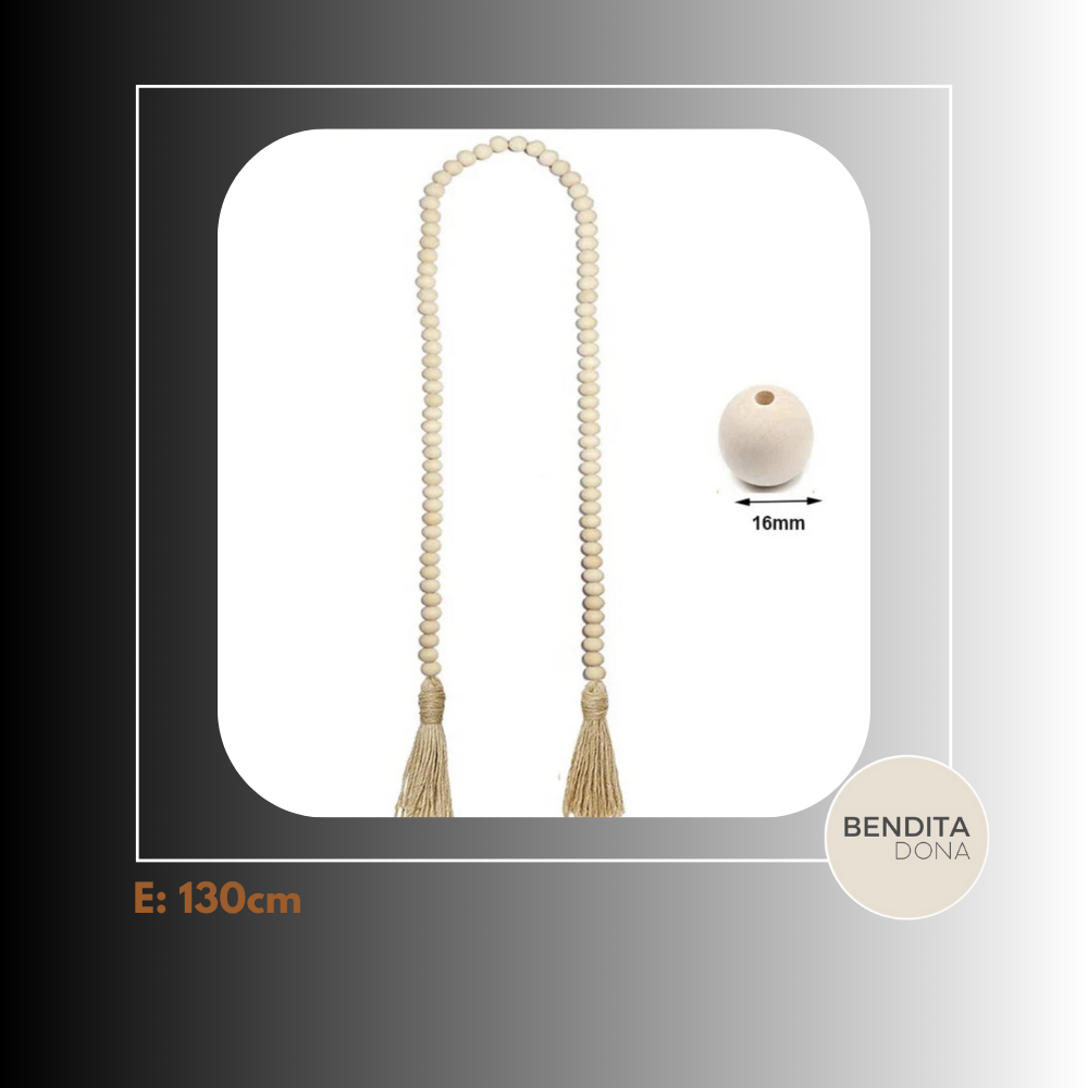 Colar de Miçangas de Madeira - Oakra
