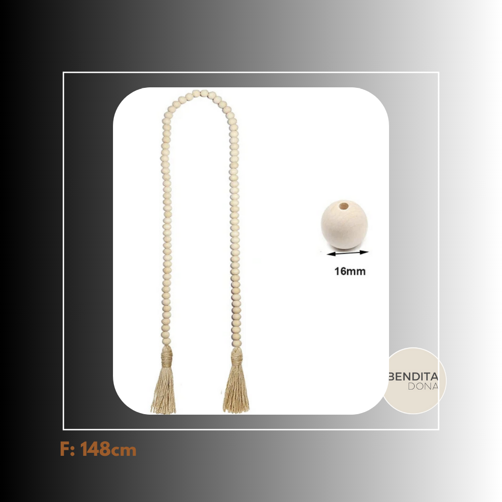 Colar de Miçangas de Madeira - Oakra