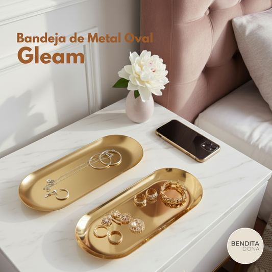Bandeja de Metal Oval - Gleam