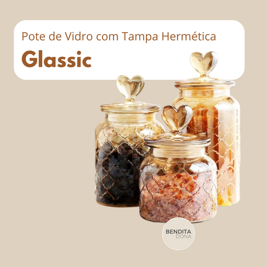 Pote de Vidro com Tampa Hermética - Glassic