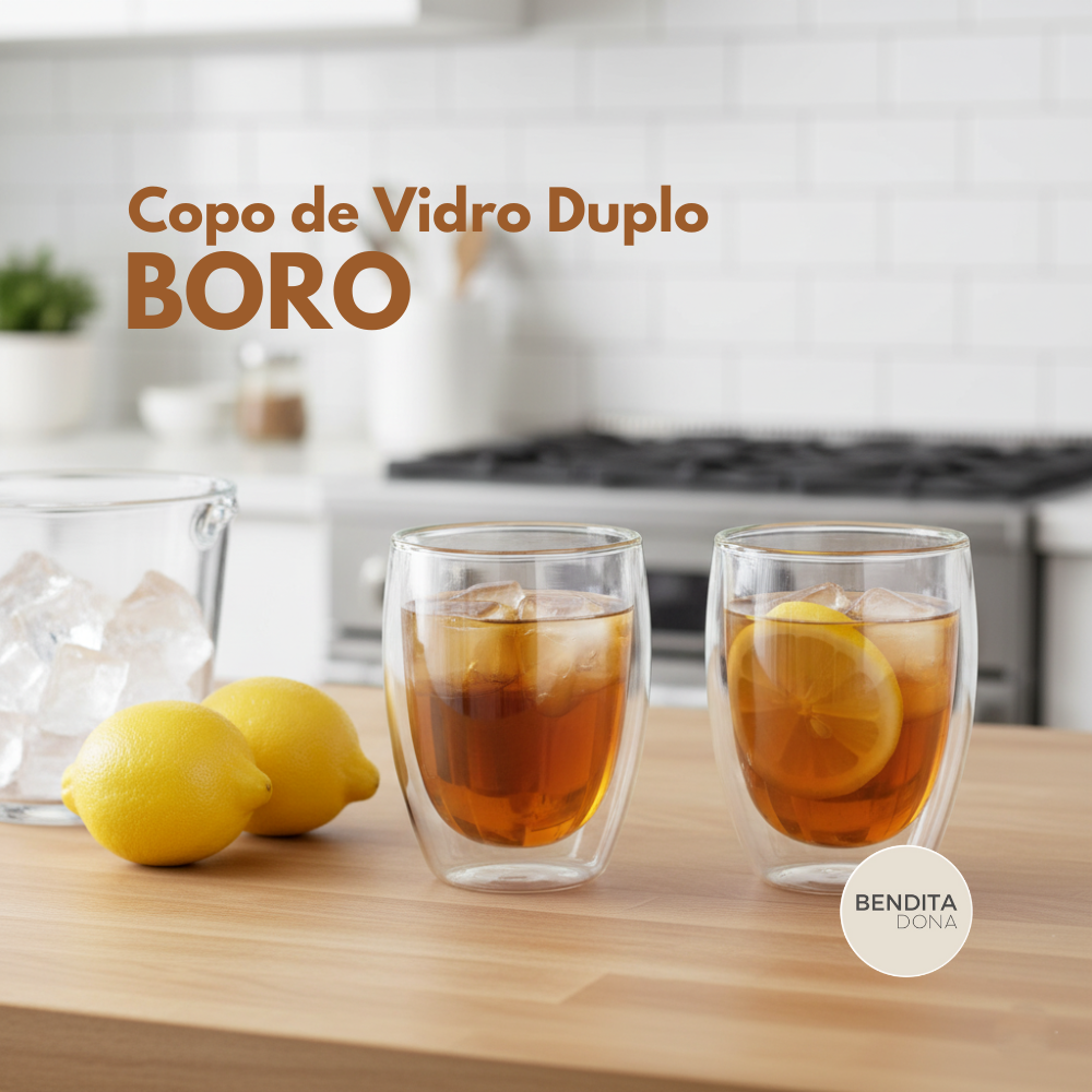 Copo de Vidro Duplo Borossilicato - BORO