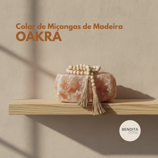 Colar de Miçangas de Madeira - Oakra