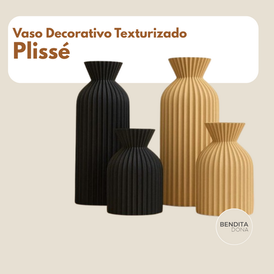 Vaso Decorativo Texturizado - Plissé