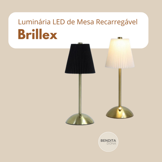 Luminária LED de Mesa Recarregável- Brillex