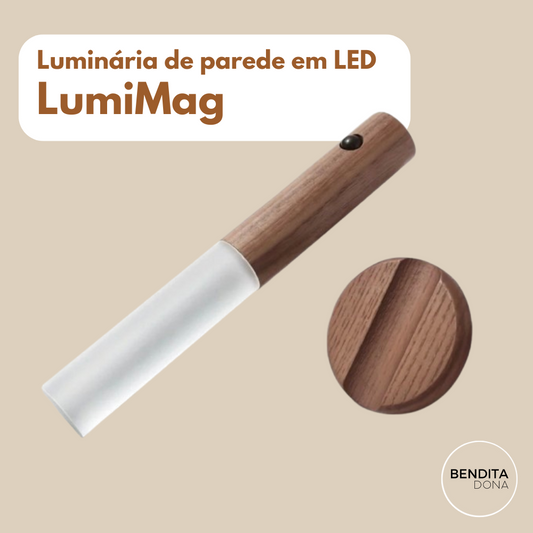 Luminária de parede LED recarregável - LumiMag