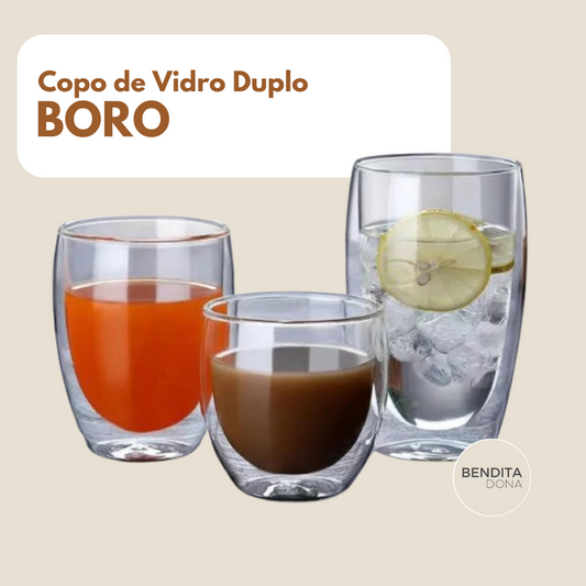 Copo de Vidro Duplo Borossilicato - BORO