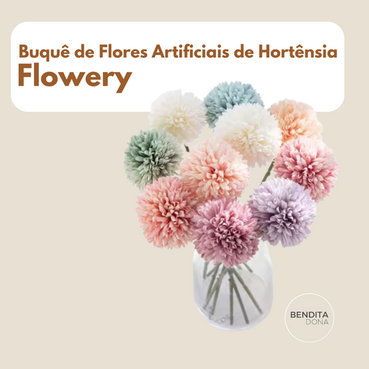 Buquê de Flores Artificiais de Hortênsia - Flowery