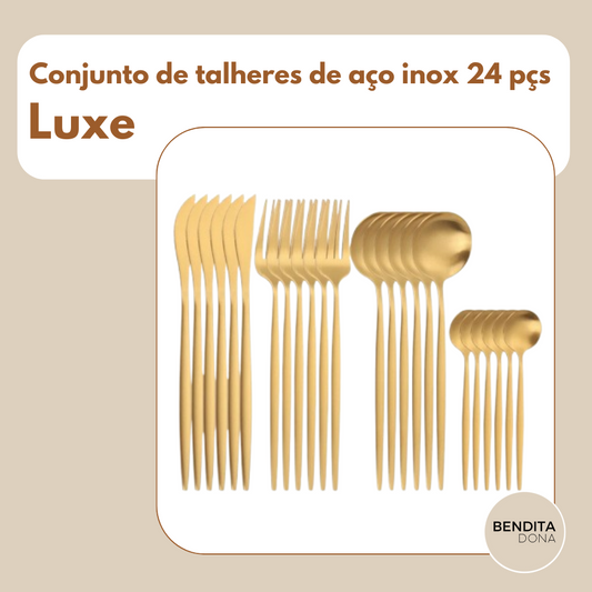 Conjunto de talheres de aço inox 24 peças - Luxe