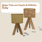 Abajur Tripé com Cúpula de Palhinha- Triv