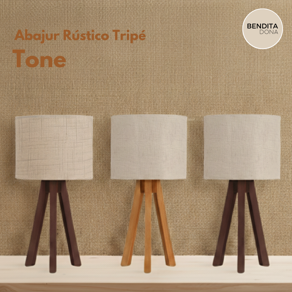 Abajur Rústico Tripé - Tone