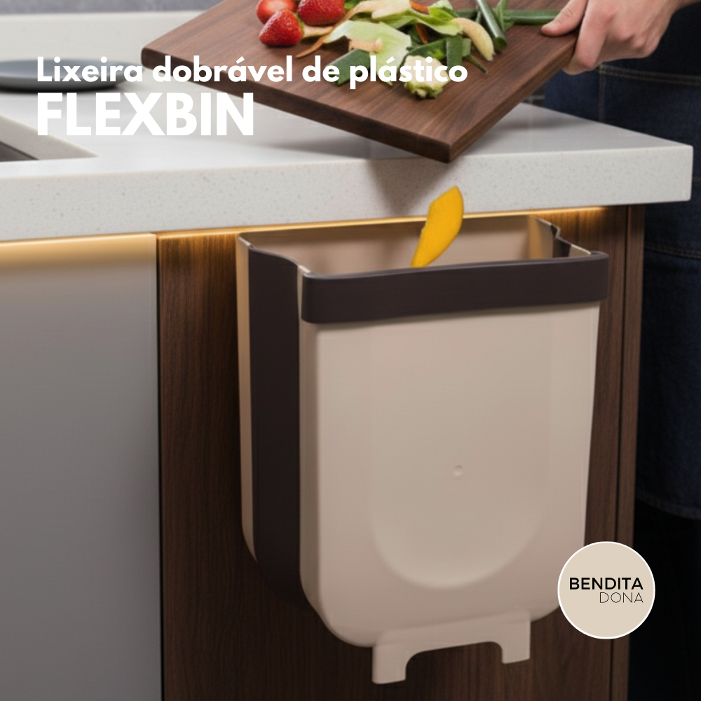 Lixeira dobrável de plástico - FlexBin
