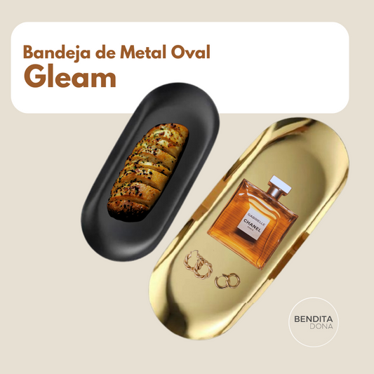 Bandeja de Metal Oval - Gleam