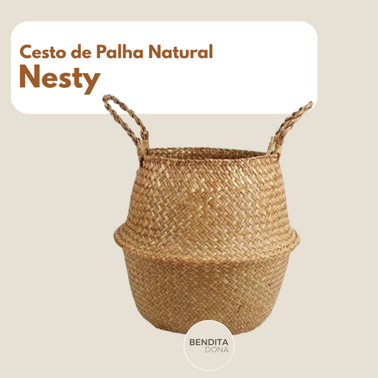 Cesto de Palha Natural- Nesty